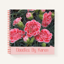 Pink Floral Doodle Sketchbook Notizbuch