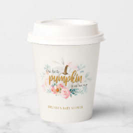 Pink Floral Ein kleines Pumpkin Girl Babydusche Pappbecher