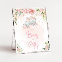 Pink Floral Elephant Babydusche Bücher und Geschen