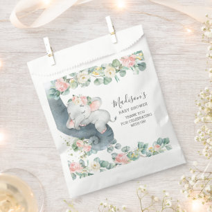 Pink Floral Elephant Girl Baby Dusche Geburtstag Geschenktütchen
