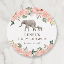 Pink Floral Elephant Girl Baby Dusche