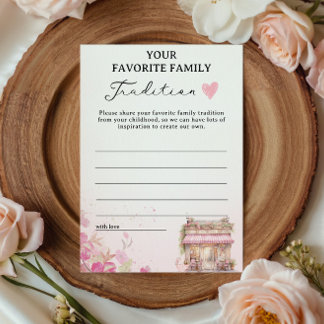 Pink Floral Family Traditions Baby Shower Game