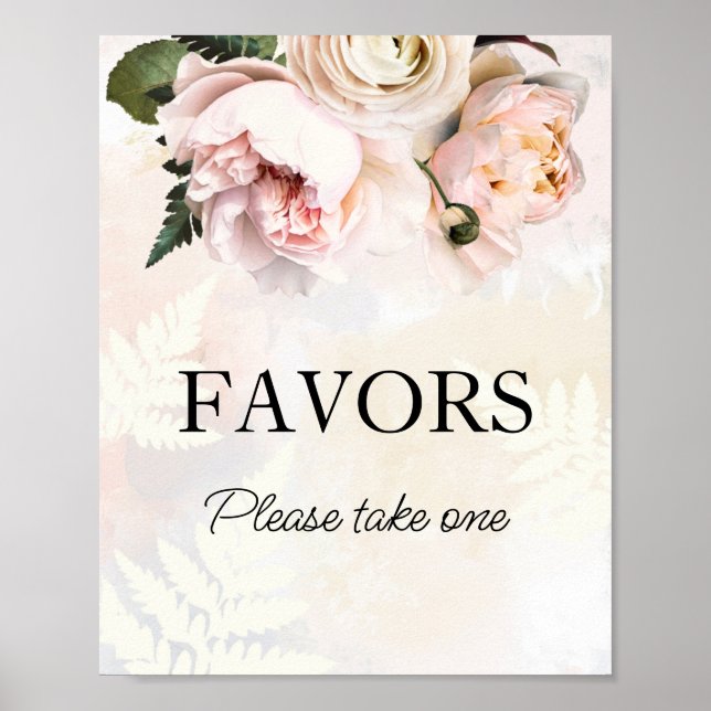 Pink Floral Favoriten Brautparty Signieren Poster (Vorne)