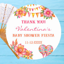 Pink Floral Fiesta Baby Dusche Vielen Dank