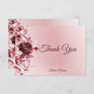 Pink Floral Flor Vielen Dank Karte