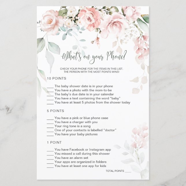 Pink Floral Foliage Baby Was auf Ihrem Handyspiel  (Vorderseite)