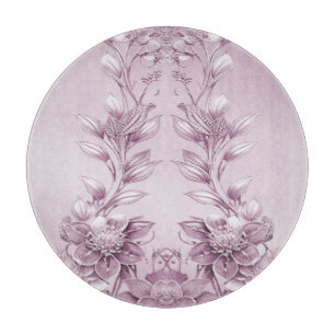 Pink floral Folior Schneidebrett
