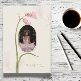 Pink Floral Foto Beerdigung Beileid Danke Karte