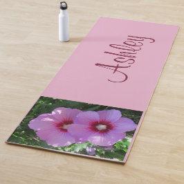 Pink Floral Fotoname Yogamatte