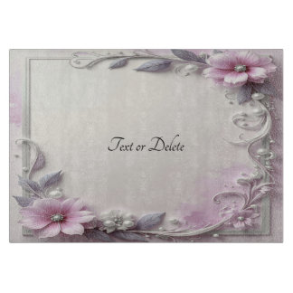 Pink Floral Frame Cutting Board Schneidebrett