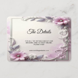 Pink Floral Frame Detail Begleitkarte