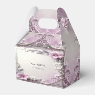 Pink Floral Frame Favor Box Geschenkschachtel