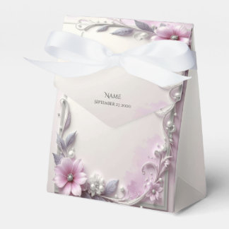 Pink Floral Frame Favor Box Geschenkschachtel
