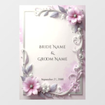 Pink Floral Frame Floor Decal