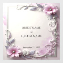 Pink Floral Frame Floor Decal