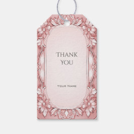 Pink Floral Frame Geschenkmarke Geschenkanhänger