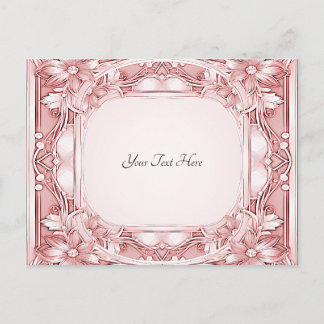 Pink Floral Frame Postkarte