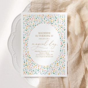 Pink Floral Garden Giro Birthday Party Einladung