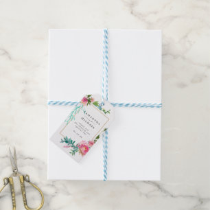 Pink Floral Gastgeschenk Hochzeit Vielen Dank Geschenkanhänger