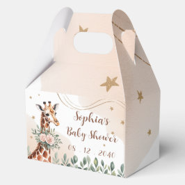 Pink Floral Giraffe Safari Baby Showbox Geschenkschachtel