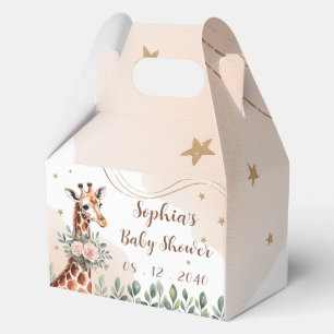 Pink Floral Giraffe Safari Baby Showbox Geschenkschachtel
