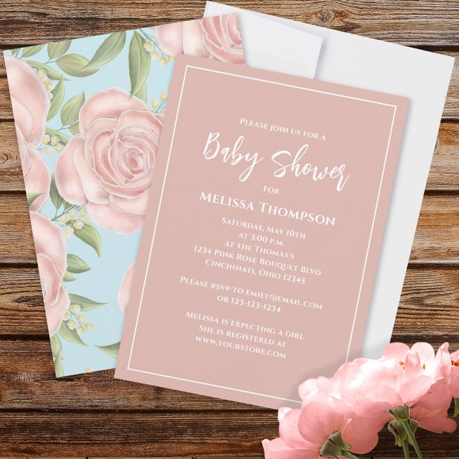 Pink Floral Girl Baby Dusche Custom (Von Creator hochgeladen)