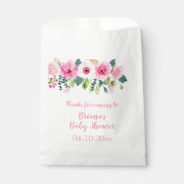 Pink Floral Girl Babydusche Geschenktütchen