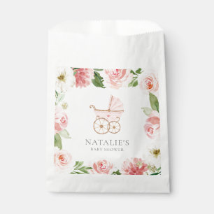 Pink Floral Girl Babyduschpapier Geschenktütchen