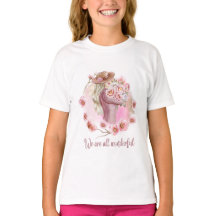 Pink Floral Girls’ t-Shirt Trendy Inspirational