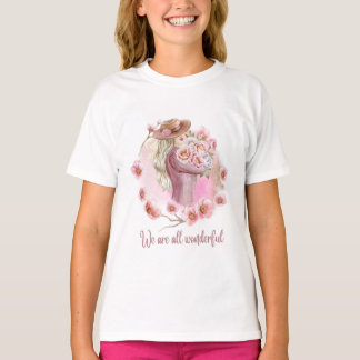 Pink Floral Girls’ t-Shirt Trendy Inspirational