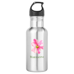 Pink Floral Girly Personalisiert Edelstahlflasche