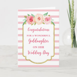 Pink Floral Godtochter Hochzeitsgratulation Karte