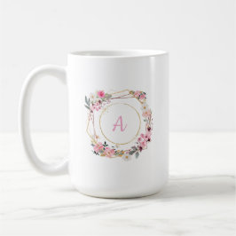 Pink Floral Gold Geometric Mug Kaffeetasse