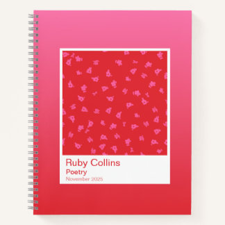 Pink Floral Gradient Spiral Notebook Notizbuch