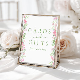 Pink Floral Greenery Cards and Gifts Sign Poster