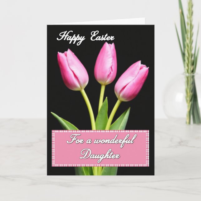 Pink Floral Greeting Card Karte (Vorderseite)