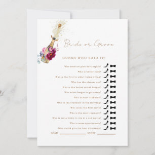 Pink Floral Guess, der sagte, es Duschspiel Einladung