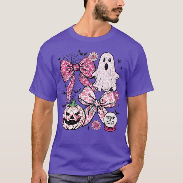 Pink Floral Halloween Mashup T-Shirt (Vorderseite)