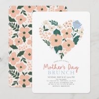 Pink Floral Heart Mother's Day Brunch