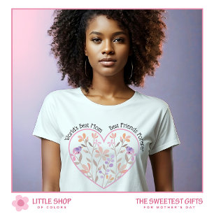 Pink Floral Heart World's Best Mama Mütter Day T-Shirt