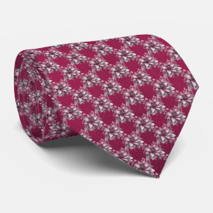 Pink Floral Holiday Neck Tie Krawatte