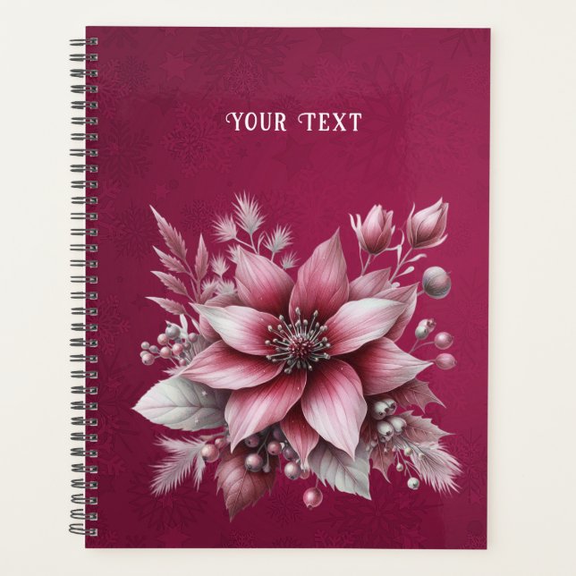 Pink Floral Holiday Planer (Vorderseite)