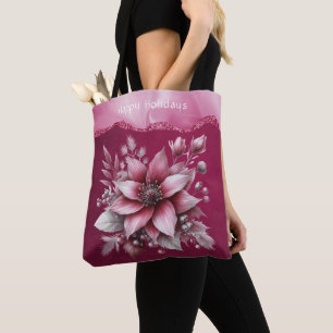 Pink Floral Holiday Toag