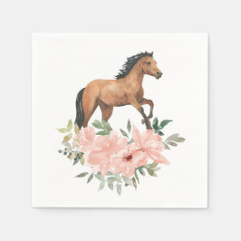 Pink Floral Horse Geburtstagsparty Serviette