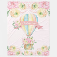Pink Floral Hot Air Ballon Baby Girl Kinderzimmer