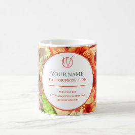 Pink Floral Ihr Beruf und Ihre Website, ZSSG Kaffeetasse