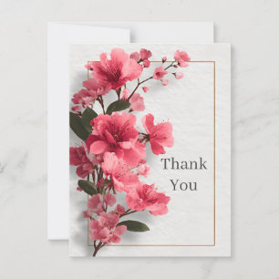 Pink Floral Imitats Textur Papier Danke Karte