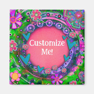 Pink Floral Inspirivity Magnet individuell anpasse