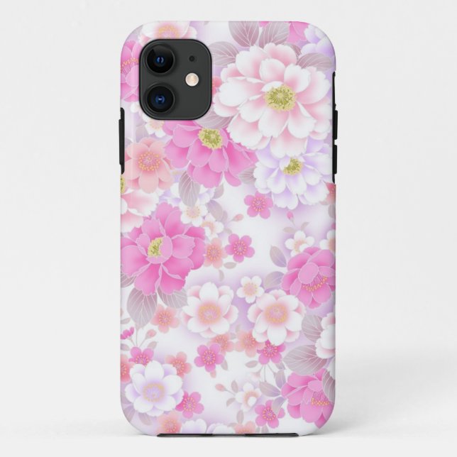 Pink Floral iPhone Case (Rückseite)