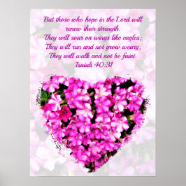 PINK FLORAL ISAIAH 40:31 SOAR AUF EGELN POSTER